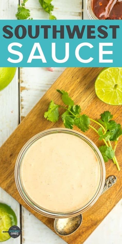 This amazing Chipotle Sauce recipe will transform anything you drizzle it over. Quesadillas, fajitas, veggies, nachos, and tacos are all instantly transformed with this zesty southwest sauce! Sauce For Nachos, Southwestern Sauce, Southwest Sauce Recipe, Southwestern Sauce Recipe, Sauce For Carnitas Tacos, Chipotle Southwest Sauce, Pepper Sauce For Steak, Chicken Fajita Wraps, Fajita Sauce