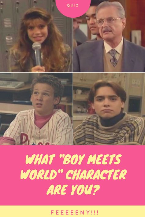 We all remember that sage advice, “Believe in yourselves. Dream. Try. Do good.” And remember: We can’t all be Mr. Feeny. Take our quiz to find out which character from "Boy Meets World" you are! Boy Meets World Outfits, Boy Meets World Aesthetic, Dream Try Do Good, Boy Meets World Characters, Princess Adventure Time, Nineties Nostalgia, Mr Feeny, Boy Meets World Quotes, Full House Quotes