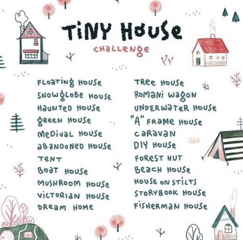 Art Journal Challenge, Storybook House, Come One Come All, 30 Day Drawing Challenge, Art Journal Prompts, Drawing Ideas List, Creative Drawing Prompts, What To Draw, Drawing Prompt