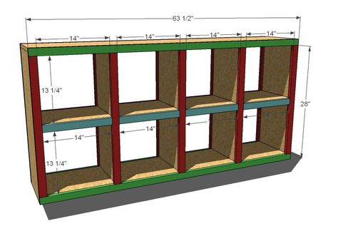 Build a 2x4 Console Cubby Shelves | Free and Easy DIY Project and Furniture Plans Ikea Wall Storage, Diy Cube Storage, Projek Kayu, Cubby Shelves, Wall Storage Unit, Ikea Wall, Diy Regal, 2x4 Furniture, Cube Shelves