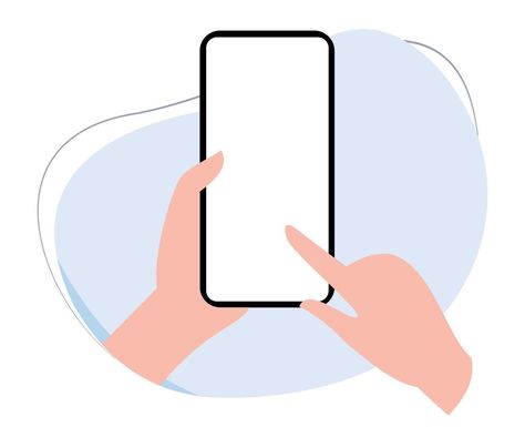 hand holding mobile phone with blank screen. cell phone with blank screen in hand. flat vector illustration of finger touching mobile phone screen. cellphone mock-up. mobile phone template with blank Hand Holding Phone Illustration, Pet Ecommerce, Cellphone Template, Cellphone Illustration, Phone Clipart, Hand Holding Phone, Blank Screen, Phone Template, Find My Phone