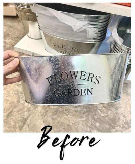 Farmhouse Sink Caddy, Dollar Tree Flowers, Milk Bottle Vases, Tin Planters, Barn Lights, Metal Flower Pots, Tree Planters, Chalky Paint, Decor Pottery