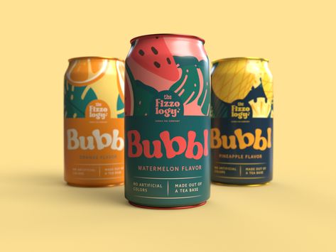 Retro Juice Packaging, Bubble Tea Graphic Design, Bubble Tea Packaging Design, Fun Package Design, Beverage Can Design, Bubble Tea Branding, Bubble Tea Packaging, Can Drink Design, Can Design Packaging