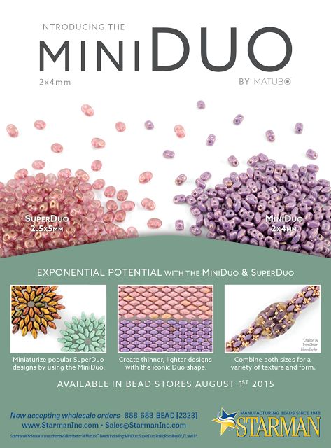 MiniDuo and SuperDuo beads by Matubo - available Aug 1, 2015 Free Beading Tutorials, Super Duo Beads, Twin Beads, Duo Beads, Super Duo, Diy Jewelry Inspiration, Seed Bead Tutorial, Seed Bead Bracelets, Bracelet Tutorial