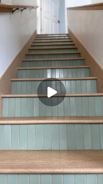 concrete collaborative on Instagram: "tiles as stair risers… 🙌😍//  〰️ our tiles are perfectly suitable to be used as stair risers - such a fun way to add detail to a space!  〰️ featuring our LaGUNA quietude 2”x8” tiles" Diy Concrete Tiles, Stairs Tiles Design, Stairs Wooden, Unique Staircase, Concrete Collaborative, Industrial Stairs, Staircase Designs, Spiral Staircases, Tile Stairs