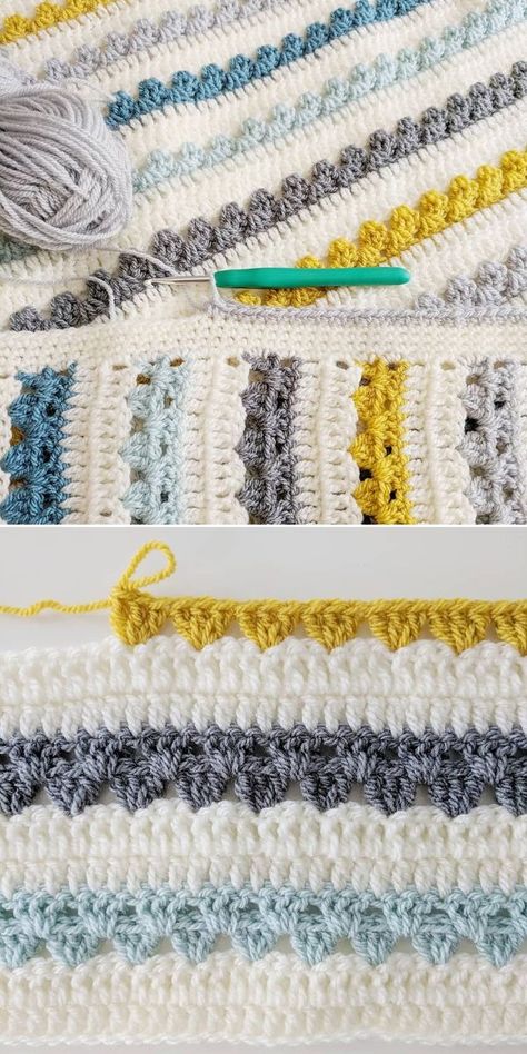 Cosy Stripe Blanket Ideas and Inspiration | Crochetpedia Crochet Striped Blanket Pattern Free, Easy Crochet Blanket For Beginners, Crochet Striped Blanket Pattern, Stripe Crochet Blanket, Crochet Blanket For Beginners, Crochet Blanket Vintage, Crochet Stripes, Crochet Blanket Border, Granny Stripe Blanket