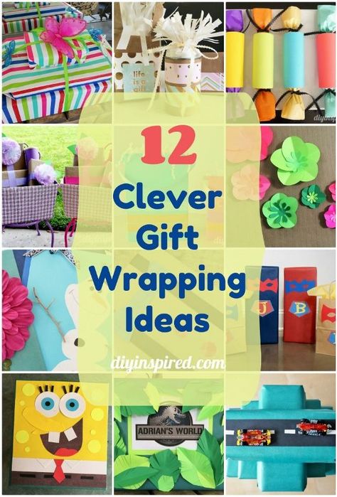 12 Clever Gift Wrapping Ideas - Creative and cheap ways to wrap presents! Several cute ideas for birthdays or special occasions. Diy Birthday Wrapping Ideas, Cheap Christmas Wrapping Ideas, Cool Present Wrapping Ideas, Creative Birthday Gift Wrapping, Creative Gift Giving Ideas, Themed Wrapping Ideas, Funky Gift Wrapping Ideas, Cool Wrapping Ideas Birthday, Trick Wrapping Ideas Fun