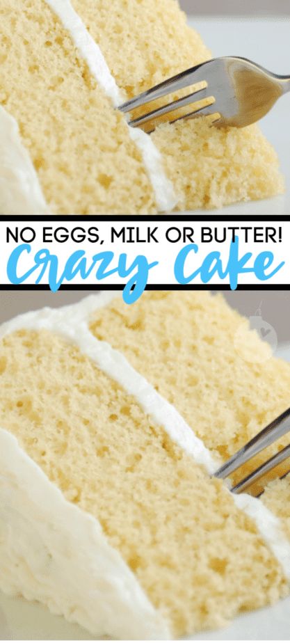 Vanilla Crazy Cake, Cheesecake Vegan, Crazy Cake, Egg Cake, Vanilla Cake Recipe, Dairy Free Dessert, Crazy Cakes, Köstliche Desserts, Cake Mix Cookies