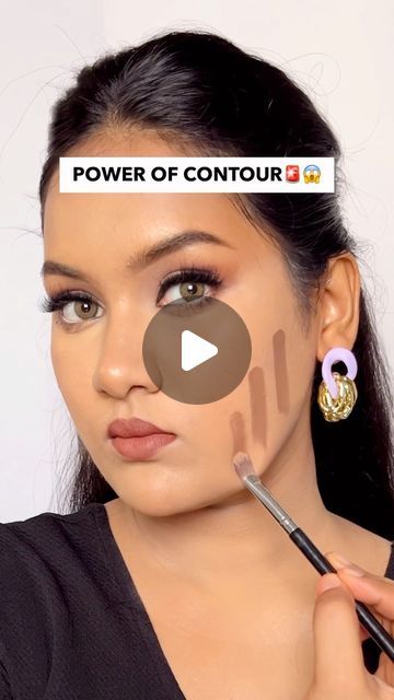 Farhin Shaikh on Instagram: "Contour can change your face shape!🚨😱 👀Lenses: @ttd_eye Trinity Green (Use code ‘muaf’ for 20% off) 🛍️Check the link in bio for product links #makeupforbeginners #contour #contouring #viralvideos #trendingreels #explorepage #exploremore #makeupguide #faceshape #trending #contourmakeup" Contouring For Square Face, Face Shape Guide, Makeup Mistakes, Diamond Face, Makeup Guide, Makeup Tricks, Face Contouring, Makeup For Beginners, Contour Makeup