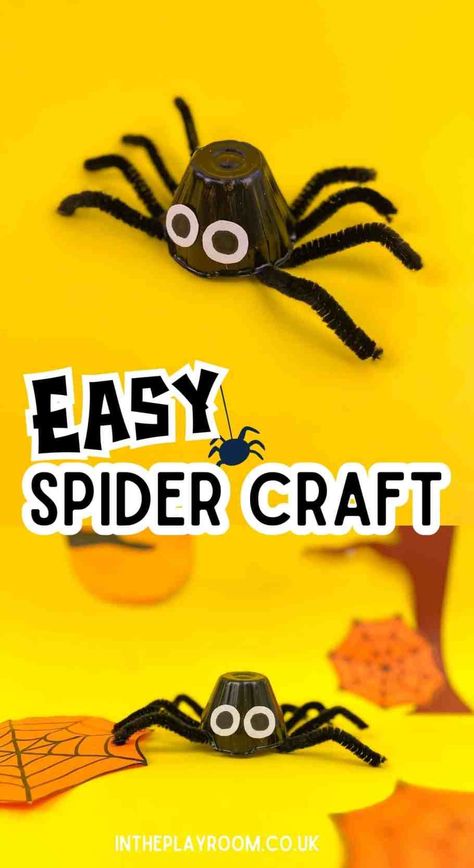 Egg Carton Spider Craft Spider Crafts Preschool, Spider Craft, Easy Toddler Crafts, Spider Crafts, Egg Carton Crafts, Easy Fall Crafts, Preschool Arts And Crafts, Halloween Activities For Kids, Diy Toddler