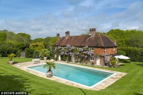 Swimming Pools Uk Garden, Uk Swimming Pool Garden, Outdoor Pool Uk, Outdoor Swimming Pool Uk, Country House Pool, Country Pool, Devon House, Natural Swimming Ponds, Swimming Pool Landscaping