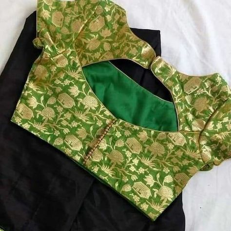 Only for designs,not for sales!! Ikat Blouse Designs, Green Blouse Designs, Brocade Blouse Designs, 50 Blouse Designs, Indian Blouse Designs, Back Neck Design, Boat Neck Blouse Design, Blouse Designs Catalogue, New Saree Blouse Designs