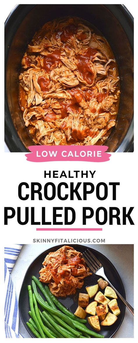 Low Calorie Pork Recipes, Low Calorie Crock Pot Meals, Low Calorie Recipes Crockpot, Easy Low Calorie Dinners, Healthy Pulled Pork, Healthy Low Calorie Dinner, Healthy Board, Healthy Pork Recipes, Low Calorie Low Carb