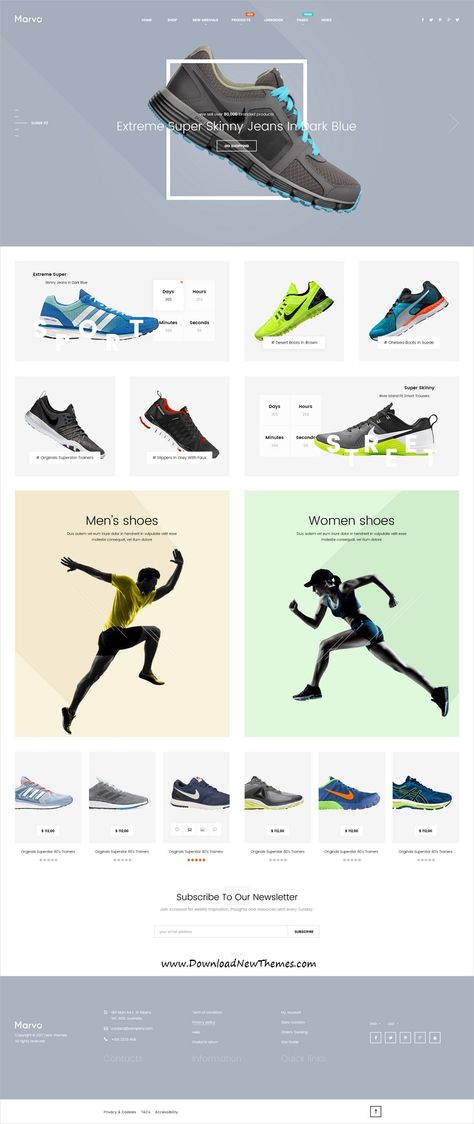 QHub is clean and modern design PSD template for stunning #shoes shopping eCommerce #website with 15 different homepage layouts and 36 layered PSD pages to live preview & download click on Visit #psdtemplates Sneaker Catalogue Design, Sports Shoes Design, Footwear Website Design, Shoes Promotion Design, Email Design Fashion, Shoes Web Design, Shoes Website Design, Shoe Website, Corporate Website Design