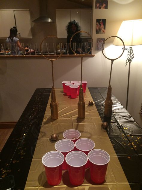 Quidditch Beer Pong Hardy Potter, Harry Potter Quidditch, Harry Potter Halloween, Beer Pong, Harry Potter Party, Hen Party, Hen, Bachelorette Party, Party Ideas