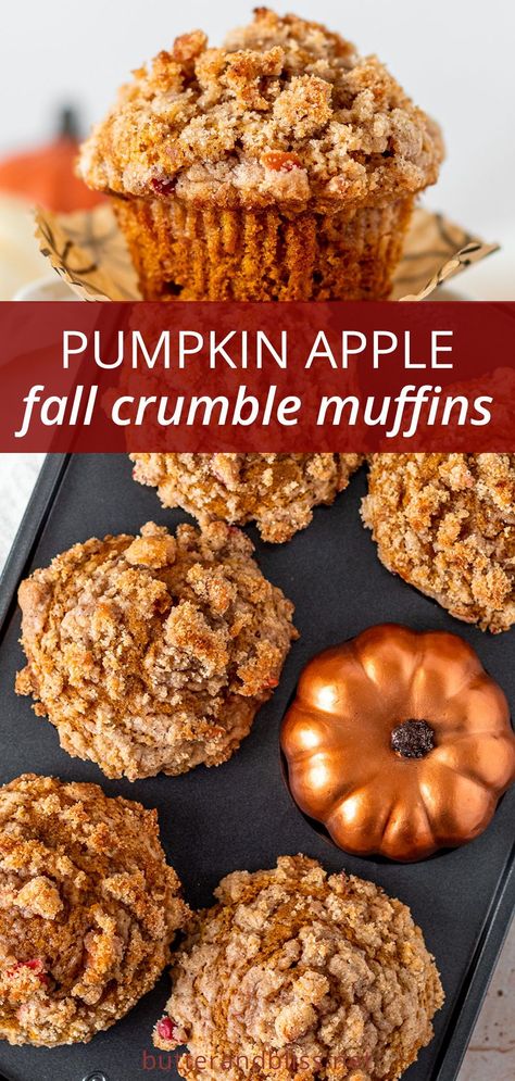 Pumpkin Apple Spice Muffins, Pumpkin Carmelicious Muffins, Pumpkin Apple Streusel Muffins, Pumpkin Muffins With Bisquick, Easy Apple Baked Goods, Healthy Fall Muffin Recipes, Healthy Fall Breakfast Muffins, Pumpkin Muffins From Fresh Pumpkin, Pumpkin Apple Oatmeal Muffins