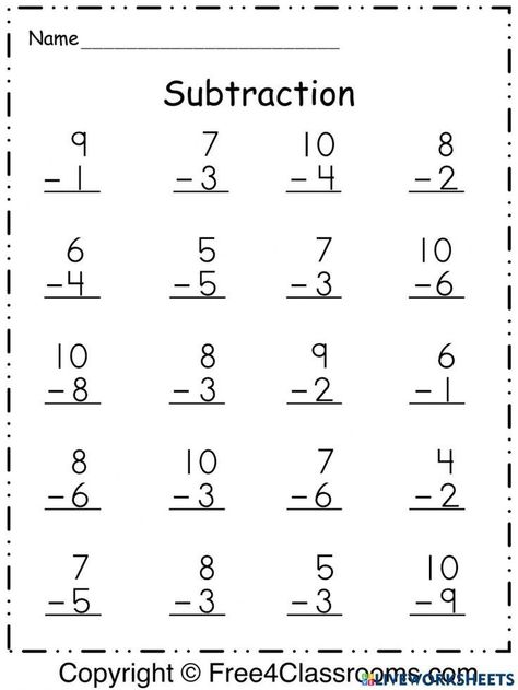 Grade 1 Printable Worksheets, 1 Digit Subtraction Worksheets, Subtraction Worksheets For Preschool, Subtraction Worksheet For Grade 1, Subtraction Grade 2 Worksheets, Single Digit Subtraction Worksheets Free, Maths Addition Worksheet For Grade 1, Subtraction Worksheets Grade 1 Free Printable, Free Printable Math Worksheets 1st Grade