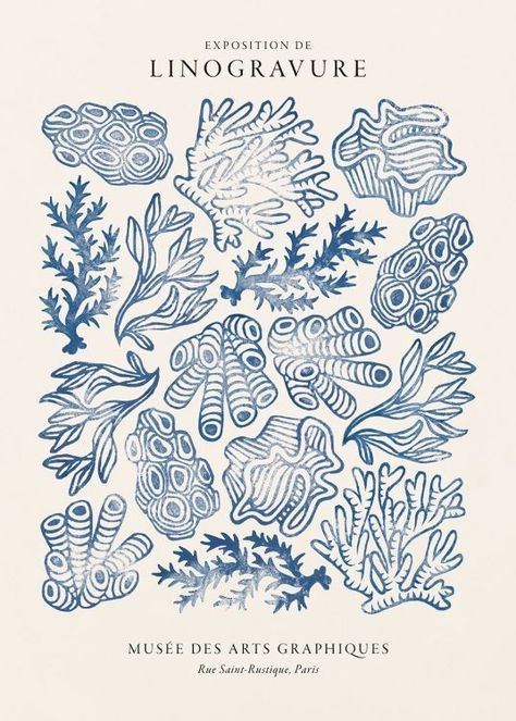 Coral Lino Print, Coral Graphic Design, Coral Linocut, Coastal Graphic Design, Draw Coral, Linocut Poster, Linocut Prints Art, Coral Poster, Marine Poster