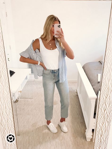 Minimalist Summer Outfit, Contour Bodysuit, Bodysuit Jeans, White Platform Sneakers, Capsule Wardrobe Work, Minimalist Summer, Casual Fridays, Body Contour, Winter Capsule Wardrobe