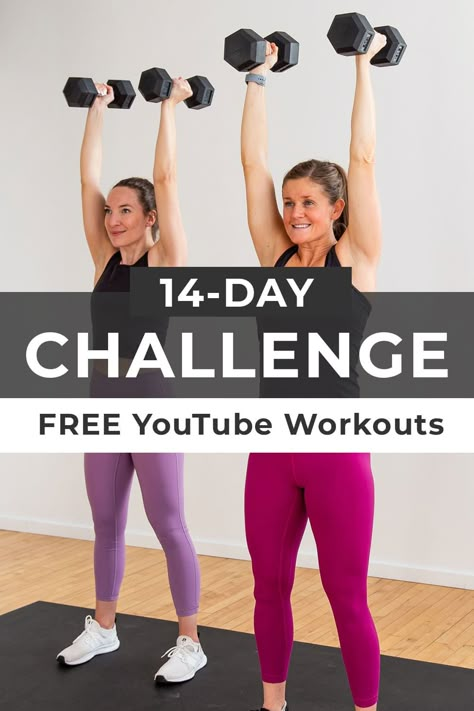 6 Week Workout Plan At Home, 2 Week Workout Challenge, Free Workout Challenge, Best Youtube Workouts, 2 Week Workout, Full Body Program, 2024 Fitness, Miranda Cohen, Youtube Workouts