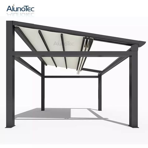 Modern Gazebo Design, Gazebo Design, Louvered Roof, Modern Gazebo, Aluminum Gazebo, Garden Awning, Retractable Roof, Modern Pergola, Pergola Attached To House