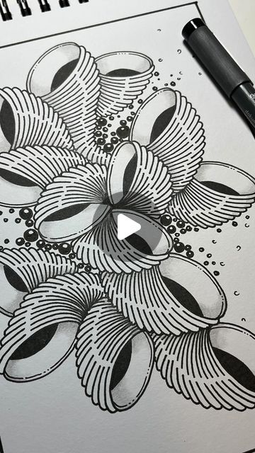 Zentangle Tiles Ideas, Tipple Zentangle, Zentangle Art Ideas Creative, Zen Doodle Patterns Tangle Art, Zentangle Art Beginners, Zentangle Patterns Ideas, Zendoodle Patterns, Zentangle Patterns Step By Step, Zentangle Projects