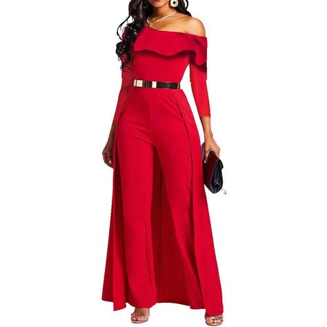 Embellished Jumpsuit, Color Crew, Club Bar, Red S, Red Jumpsuit, Type Of Pants, Formal Party, Night Outfits, Rompers Women