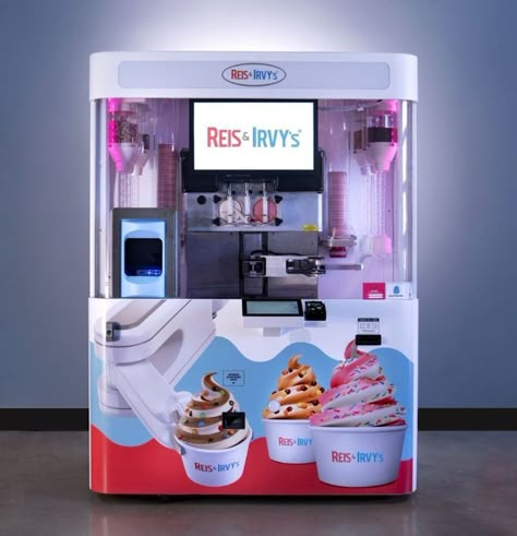 Ice Cream Vending Machine, Silk Almond Milk, Vending Machine Design, Star Wars Technology, Ice Cream Design, Kiosk Design, Cream Design, Soft Serve Ice Cream, Vending Machines