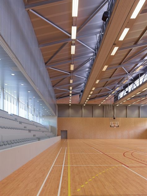 Gymnasium Architecture Design, Gymnasium Architecture, College Architecture, Stadium Architecture, Indoor Basketball Court, Indoor Basketball, Passive Design, Scenery Background, Sport Hall