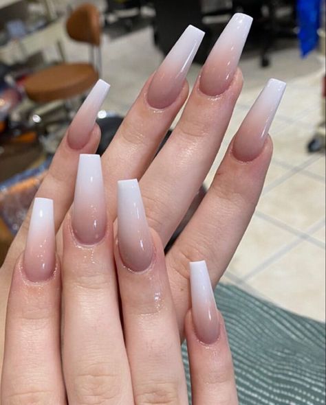 Nail Designs Brown Ombre, White And Brown Ombre Nails, Brown White Ombre Nails, White And Light Brown Nails, Pink And Brown Ombre Nails, Ombré Color Nails, Brown Ombre Nails Coffin, Ambre Nails Ombre Fall, Brown To White Ombre Nails