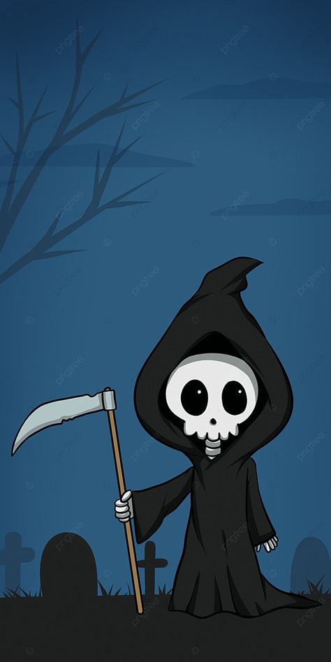 Grim Reaper Wallpaper, Cartoon Grim Reaper, Cute Phone Wallpaper, Halloween Grim Reaper, Imagenes Dark, Grim Reaper Halloween, Wallpaper Powerpoint, Minions Wallpaper, Halloween Cartoon