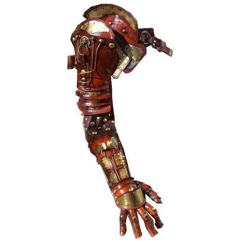 Steampunk Arm Bracer ❤ liked on Polyvore featuring steampunk, doll parts, armor, arms and gloves Armor Gloves, Steampunk Arm, Steampunk Armor, Steampunk Ideas, Mechanical Arm, Doodle Characters, Western Comics, Steampunk Cosplay, Steampunk Accessories