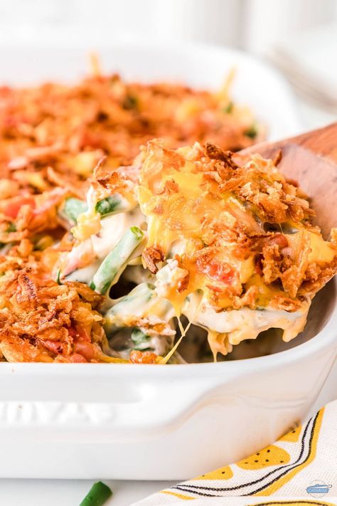 If you’re cooking for a family dinner, a holiday meal, or a dinner party, Crack Green Bean Casserole is a recipe that will satisfy even the pickiest eater! Whether you make it as a delicious side dish or a main dish, this is a great addition to the table, with easy steps, a vibrant color, and a savory sauce. #greenbeancasserole #sidedishes Loaded Green Bean Casserole, Cracked Green Beans, Best Casserole Recipes, Best Casserole, Green Bean Casserole Recipe, Greenbean Casserole Recipe, Best Casseroles, Vegetable Casserole, Holiday Meal