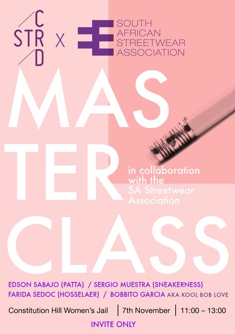 Poster design for a networking talk called Masterclass Master Class Poster Design, Masterclass Poster Design, Class Poster Design, Class Poster, College Courses, Music Studio, Career Development, Master Class, Invitation Design