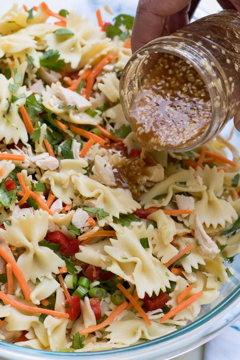 Carrot Pasta Salad, Asian Macaroni Salad, Chinese Chicken Pasta Salad, Pasta Salad Recipes Without Cheese, Rice Noodle Pasta Salad, Chinese Pasta Salad, Cold Bow Tie Pasta Salad Recipes, Salads With Noodles, Teriyaki Pasta Salad