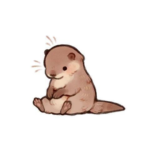 ✧ spicymochi ✧ on Instagram: “He is sitting and pondering . . . . #seaotter #seaotterart #cuteseaotter #riverotter #otter #animals #cuteanimal #wholesome #wholesomememes…” Sea Otter Art, Otter Drawing, Výtvarné Reference, Buku Skrap, Cute Animal Drawings Kawaii, Cute Doodles Drawings, Cute Doodle Art, Cat Eyes, Kawaii Animals