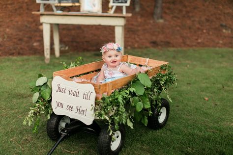 Wedding Wagon Ideas, Wagon For Wedding Baby, Baby Flower Girl Wagon, Wedding Wagons For Flower Girl, Mayun Decor, Wedding Wagons, Wagon Wedding, Flower Girl Wagon, Wedding Wagon