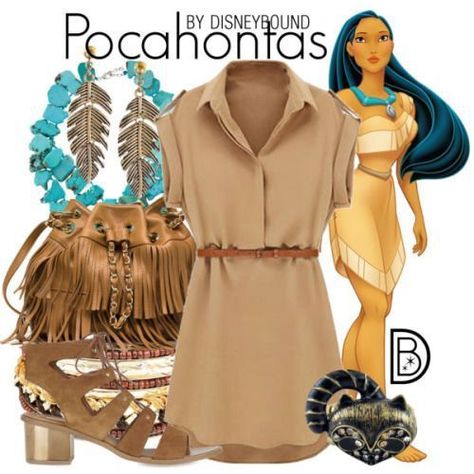 Pocahontas Outfit, Disney Character Outfits, Disney Bound Outfits Casual, Disneybound Outfits, Princess Inspired Outfits, Disney Dress Up, Disney Princess Outfits, Stile Casual Chic, Disney Themed Outfits