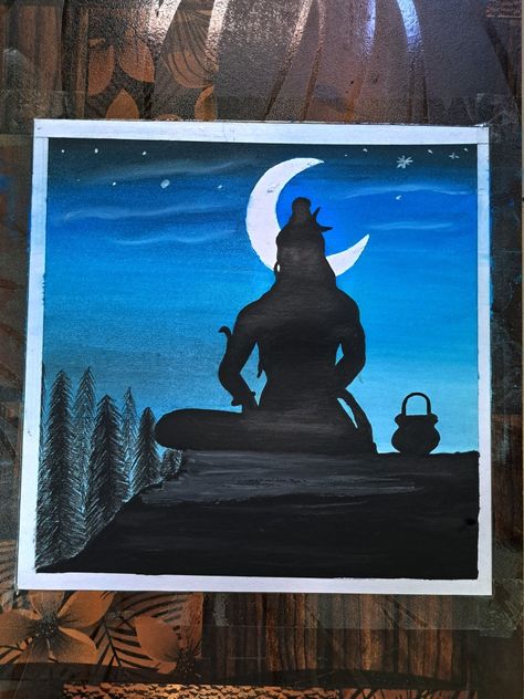 Mahadev Painting Easy, Shiv Painting, Mahadev Drawing, Easy Scenery, Easy Scenery Drawing, Canvas Art Painting Abstract, Soft Pastels Drawing, Vivekananda Quotes, Rangoli Designs Simple Diwali