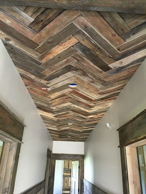 Wood House Exterior, Mexican Restaurant Decor, Reclaimed Wood Ceiling, House Pantry, Pallet Ceiling, Rustic Ceiling, Cedar Siding, Diy Ceiling, Wood House