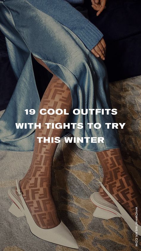 Chic outfits with printed tights to try this winter Beige Tights Outfit Winter, Colored Tights Outfit Winter, Cream Tights Outfit, Nude Tights Outfit, Tight Sweater Outfit, Brown Tights Outfit, Printed Tights Outfit, Winter Fashion Chic, Outfits With Tights