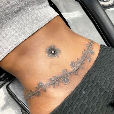 Womens Lower Back Tattoos Cover Up, Belly Button Piercing Scar Tattoo Cover Up, Belly Button Tattoos For Women Cover Up, Navel Tattoos For Women, Belly Tattoo Ideas, Tattoos For Women Butterfly, Belly Tattoos For Women, Lower Back Tats, Belly Button Tattoos