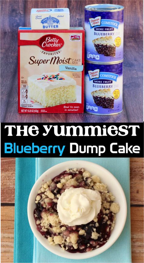 Dump Cake Blueberry, Dump Cake Recipes Blueberry, Blueberry Cobbler Dump Cake, Easy Cobbler, Blueberry Dump Cake, Blueberry Dump Cake Recipes, Blueberry Dump Cakes, Dump Cake Recipe, Dessert Oreo