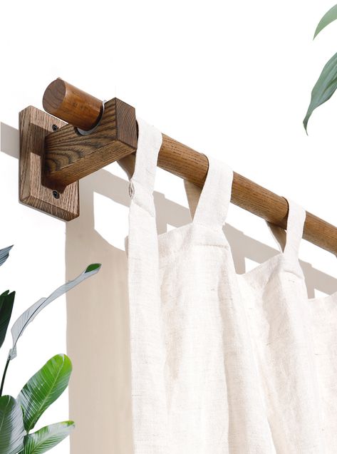 Drift Wood Curtain Rod, Natural Curtain Rod, Driftwood Curtain Rod, Wood Curtain Rod Ideas, Diy Curtain Rod Brackets, Boho Curtain Rod, Curtain Rod Wood, Curtain Rod Ideas, Wood Curtain Rod