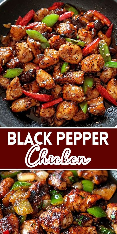 This Black Pepper Chicken recipe is the perfect blend of savory, spicy, and flavorful goodness! 🍗🥘 Made with tender chicken pieces, sautéed with freshly cracked black pepper, garlic, and a hint of soy sauce, this dish is a must-try for any home chef. ➡️ Try this recipe today and bring restaurant-quality flavors to your kitchen! 🔗 Tap the link to get the full recipe and start cooking! 👩‍🍳 #BlackPepperChicken #QuickDinner #HealthyRecipes #WeeknightMeals #DinnerIn30Minutes Easy Black Pepper Chicken, Black Pepper Chicken Recipe, Pepper Chicken Recipe, Black Pepper Sauce, Black Pepper Chicken, Recipes With Chicken And Peppers, Chicken Dishes Easy, Healthy Dinner Options, Chicken Breast Recipes Easy