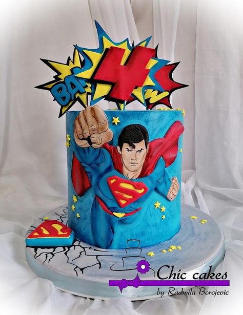 Birthday Cake Superman, Superdad Cake, Superman Cake Ideas, Superman Birthday Party Cake, Superman Cake Design, Superman Theme Cake, Bolo Do Superman, Superman Cake Topper, Superman Birthday Cake