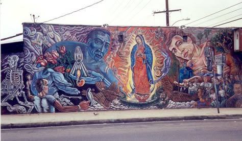 East LA Murals: Deteriorating Chican@ Realities | UCLA Theme Housing Street Murals, Los Angeles Street, Chicano Love, Boyle Heights, Estilo Cholo, Latino Art, Mexican Culture Art, East La, East Los Angeles