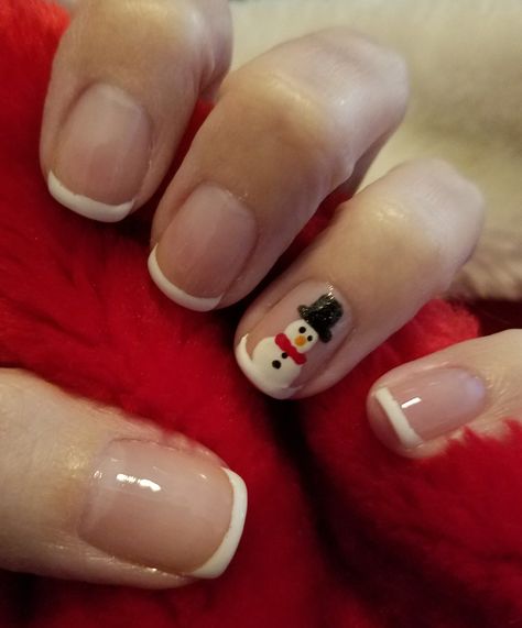 Frosty the snowman nails Christmas Nails 2023 Snowman, Frosty The Snowman Nail Art, Snow Man Nail Design, Frosty The Snowman Nails, Christmas Snowman Nails, Snow Man Nails, Christmas Nails Snowman, Snowmen Nails, Christmas French Tip Nails