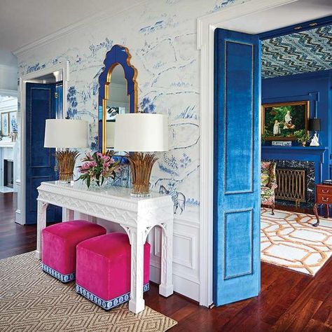 Eclectic Glam, Blue Blanc, Living Room Cozy, California Decor, Tropical Bedrooms, Beach Interior, Crazy House, Chinoiserie Decorating, Room Cozy