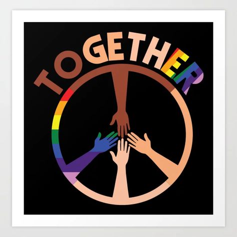 Human Rights Together Peace Sign Rainbow Hands Art Print Mental Health Artwork, Human Rights Quotes, Diversity Quotes, Ideas Para Logos, Diversity Activities, Diversity Poster, Black Lives Matter Art, Peace Sign Art, Unique Words Definitions